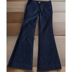 Y2K LEI Pinstripe Pants 5 Stretch Felt Bootcut Flare 90s Office Siren Glam Rock